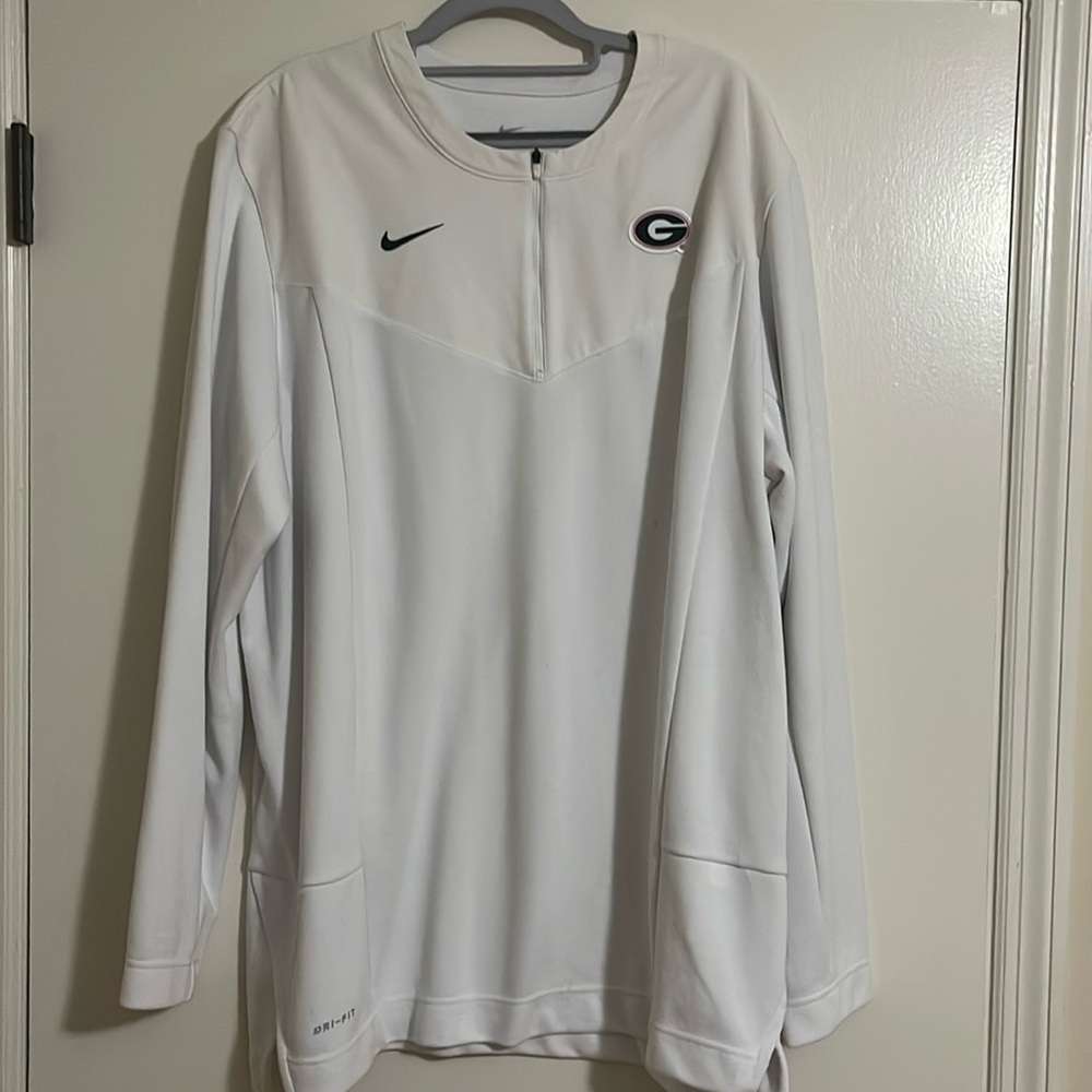 Nike Dri-fit University of Georgia Bulldog Football Tram w white quarter zip